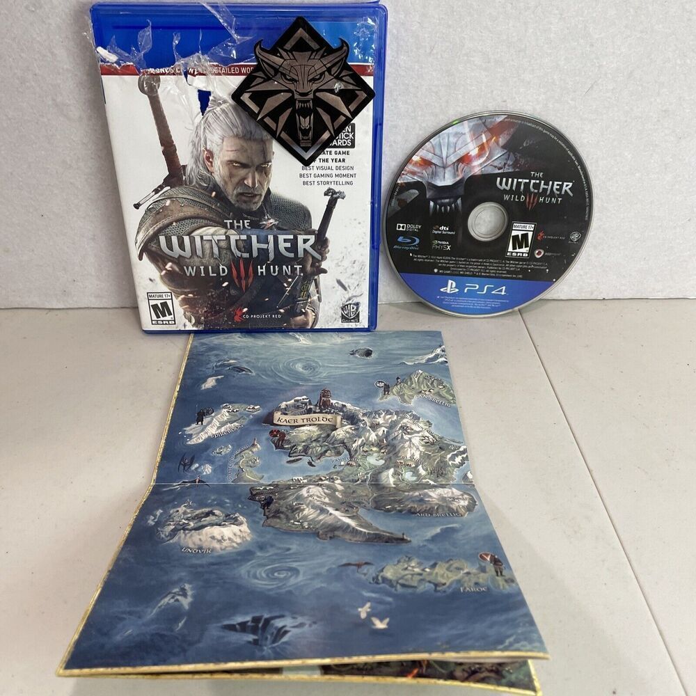 The Witcher 3 III Wild Hunt PS4 CIB Complete‎ w/ Manual Tested